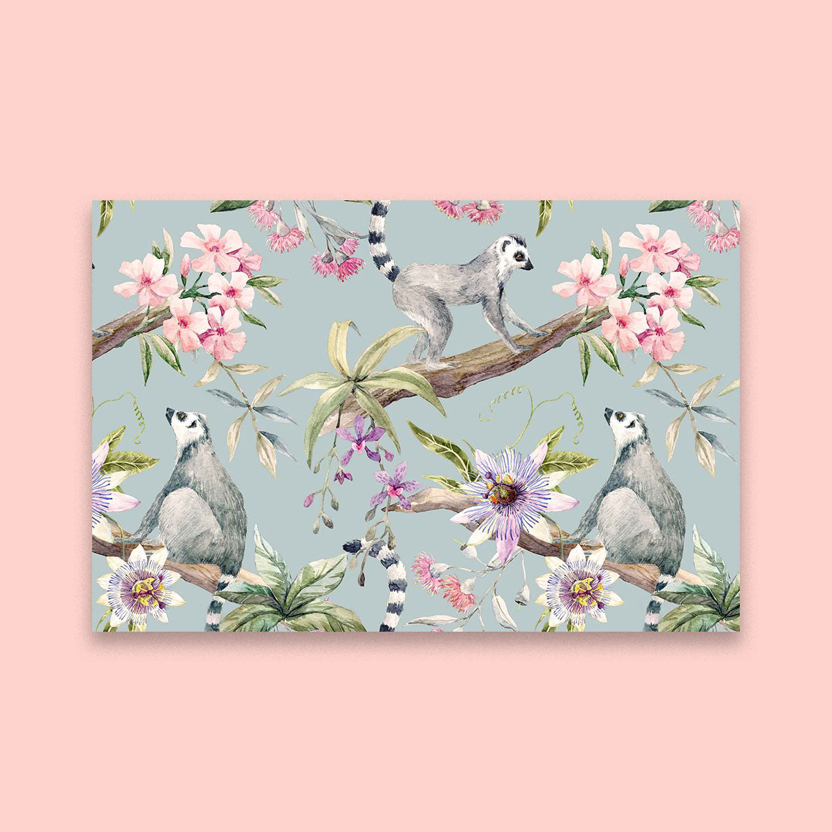 Lemurs And Hibiscus